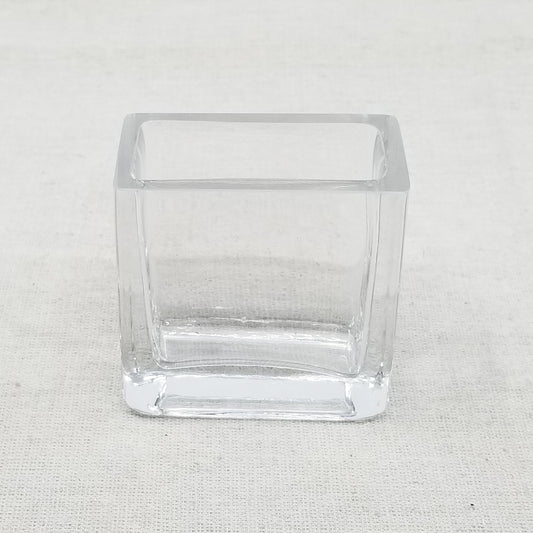 Glass Rectangle Mini Vase - Small Flower Bud Vase - 3" x 3" x 1.5"