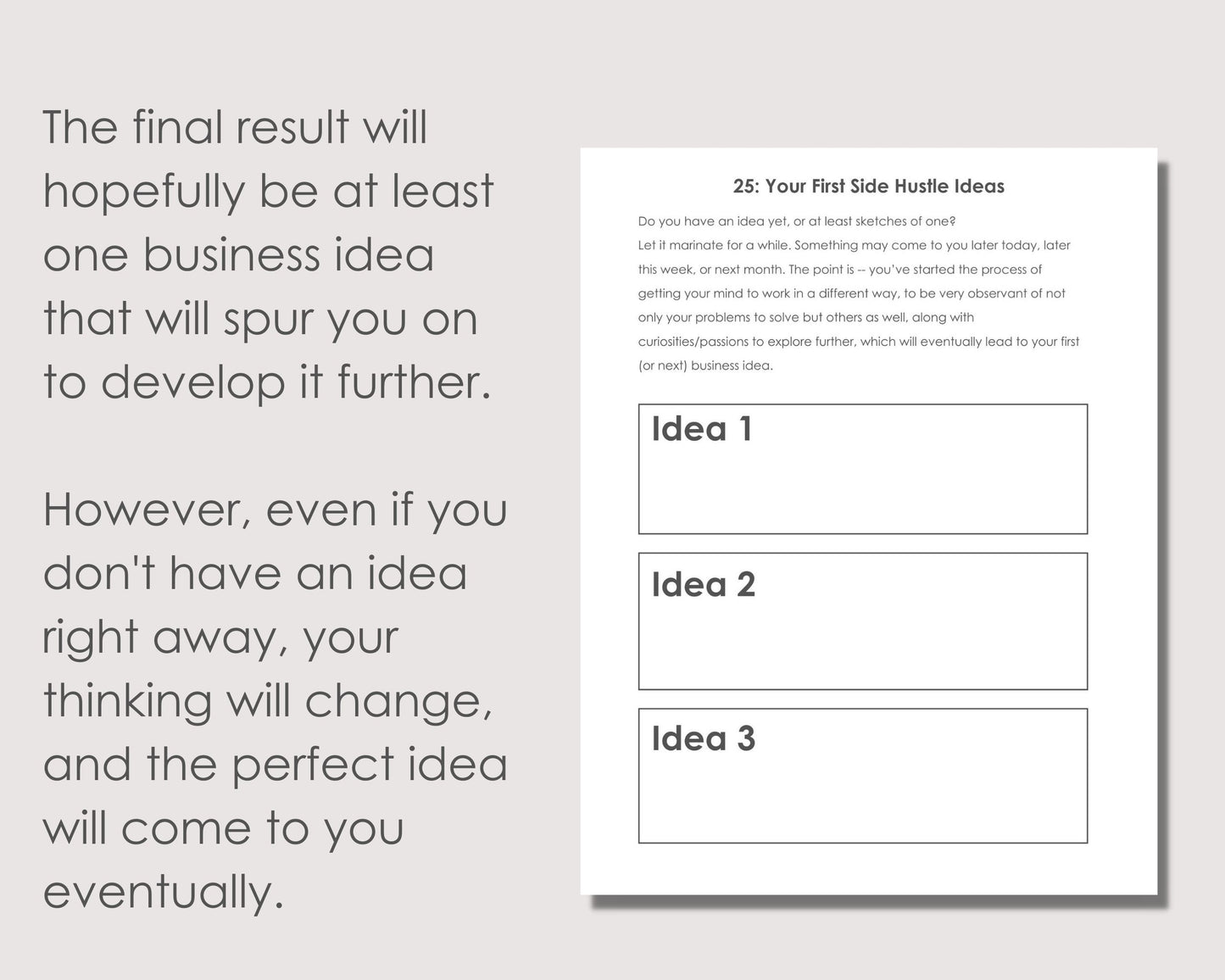 Your First Side Hustle | Business Idea Workbook | PDF Printable Guide | Instant Digital Download | Small Business Beginners