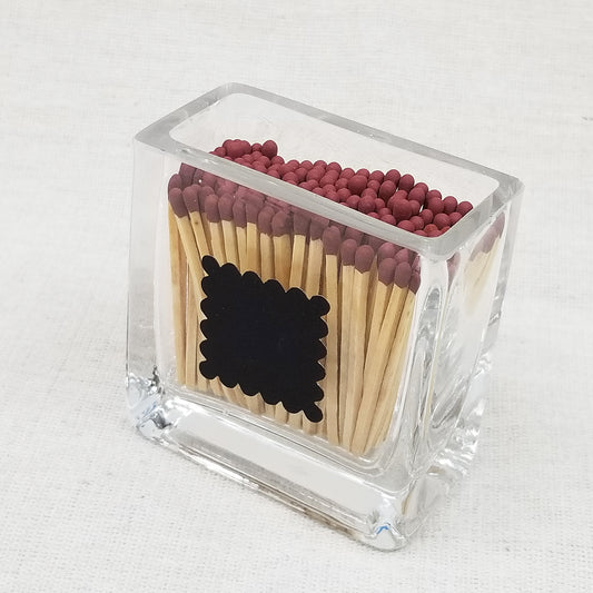 Mini Vase Glass Match Holder - Scalloped Square Striker