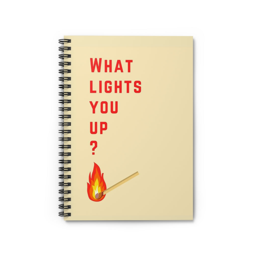What Lights You Up? | Spiral Notebook with Lined Pages | Teacher Gift, Goodie Bag Item, Class of 2023 Graduation Gift