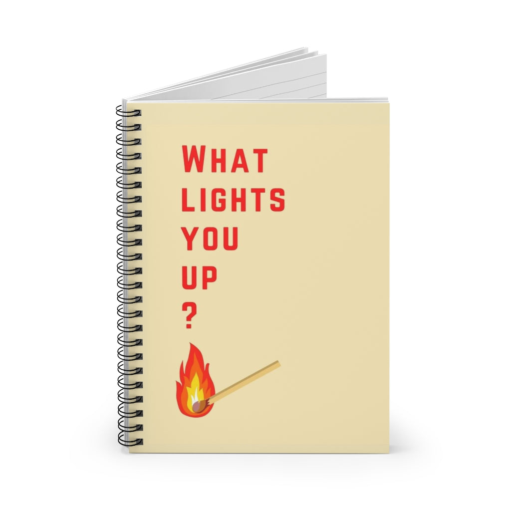 What Lights You Up? | Spiral Notebook with Lined Pages | Teacher Gift, Goodie Bag Item, Class of 2023 Graduation Gift